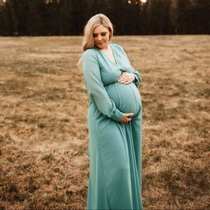 Teal maternity dress